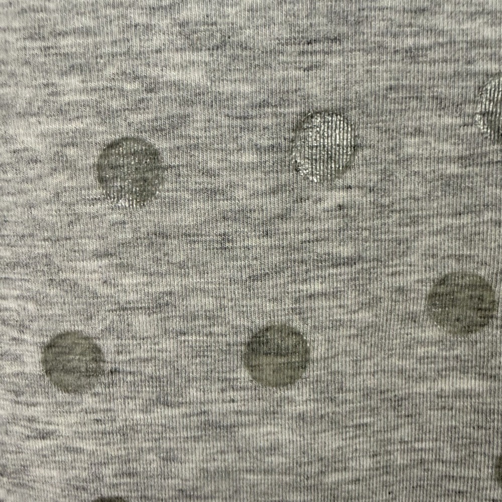 MAXMARA WEEKEND Gray TOP M Silver Beaded T-Shirt Polka Dot Ruffle Party Tissue - Picture 7 of 16